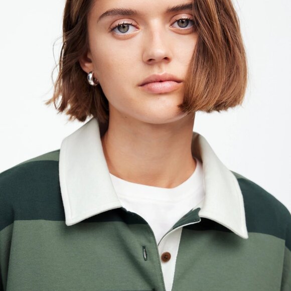 Madewell Hannah Rugby Long-Sleeve Polo Shirt - Picture 3 of 8
